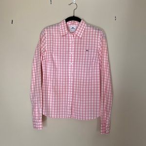 LaCoste pink check shirt